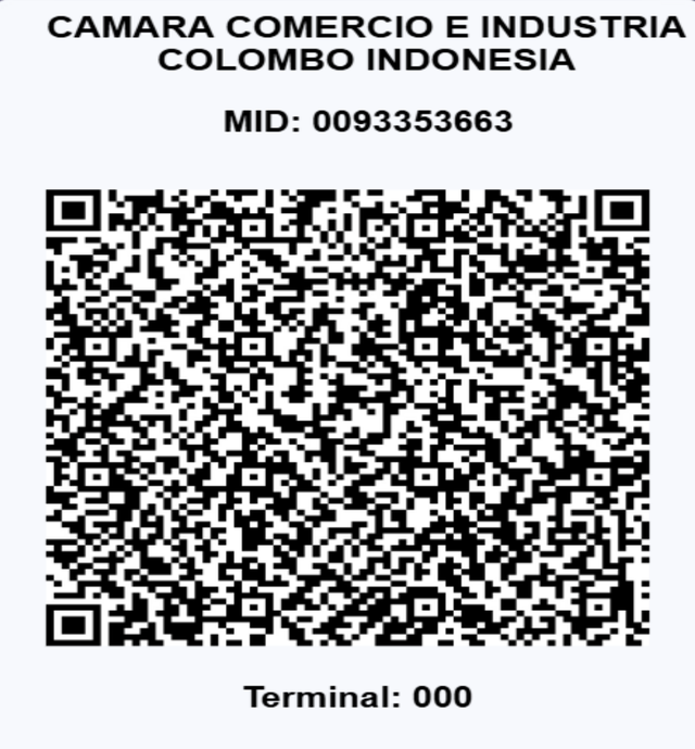 Código QR de pagos de la Cámara de Comercio e Industria Colombo Indonesia, MID 0093353663